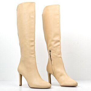 Sam Edelman Women Shauna Eggshell leather Zip Round Heel Tall Boots sz 10